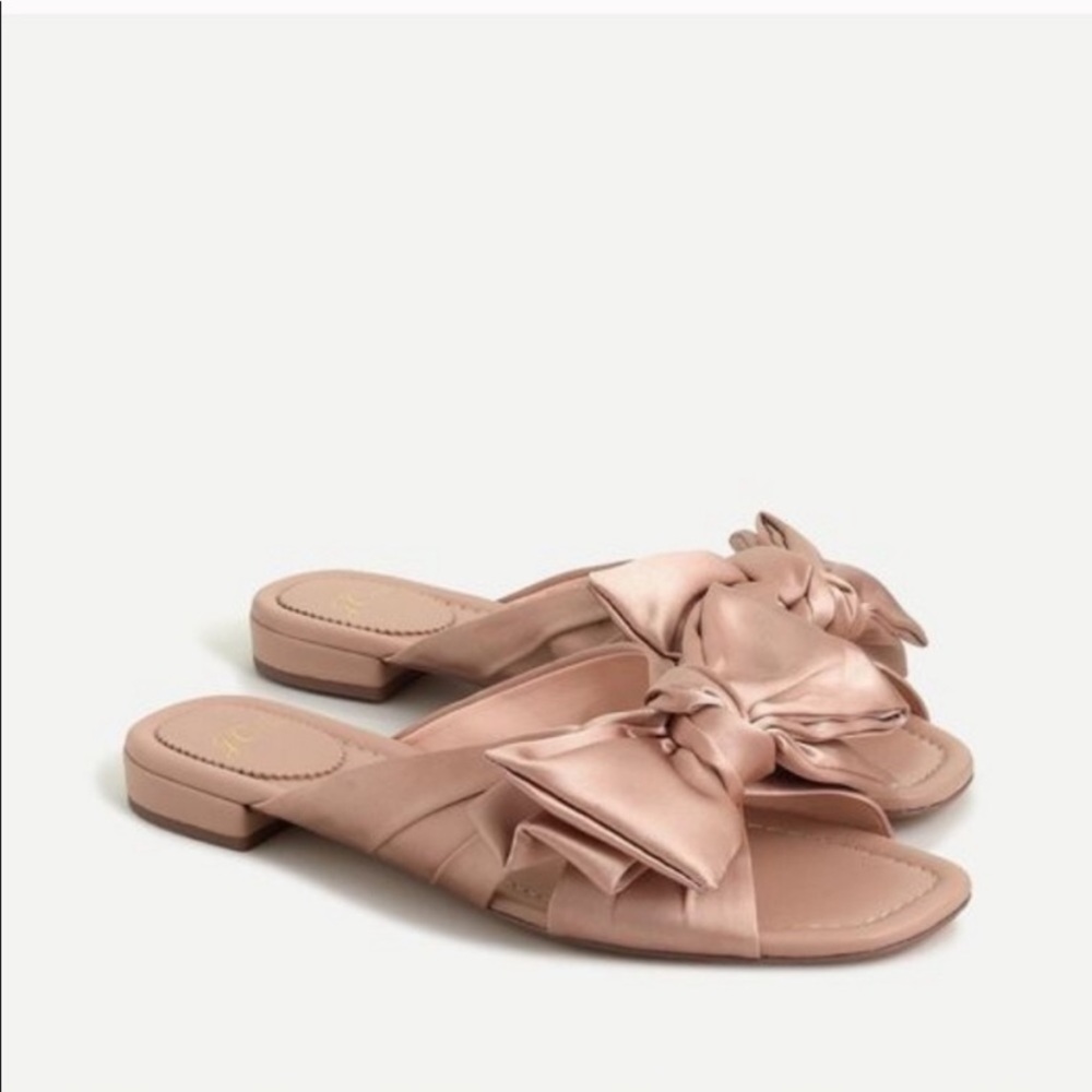 J. Crew Pink Satin Bow Sandals